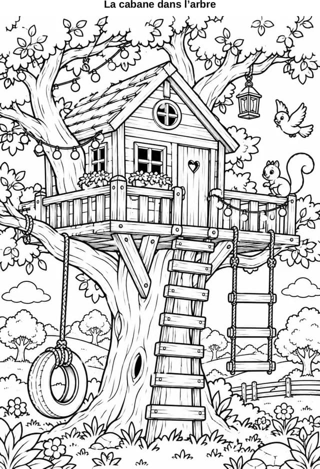 Aperçu du coloriage La cabane dans l’arbre