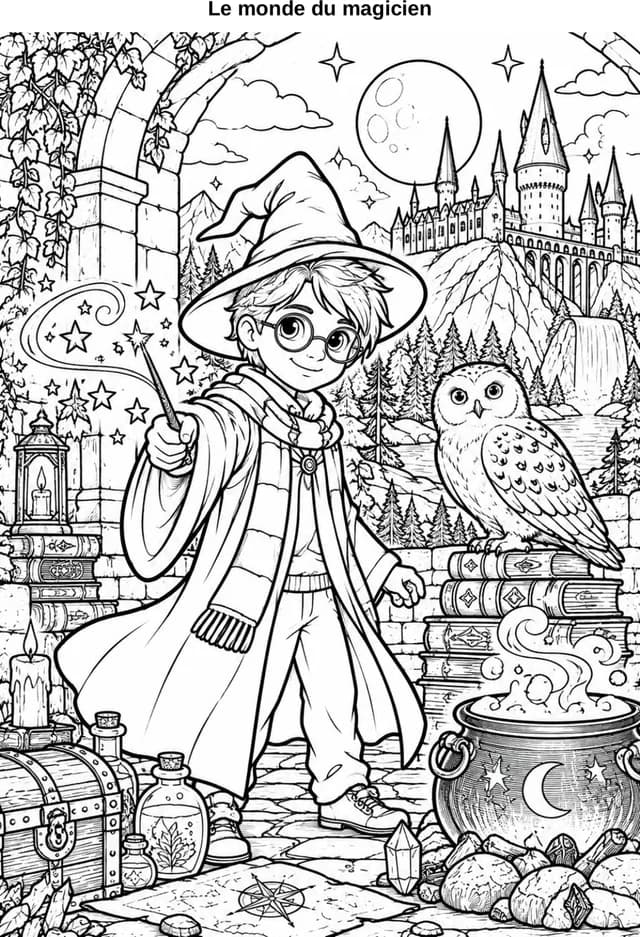Aperçu du coloriage Le monde du magicien