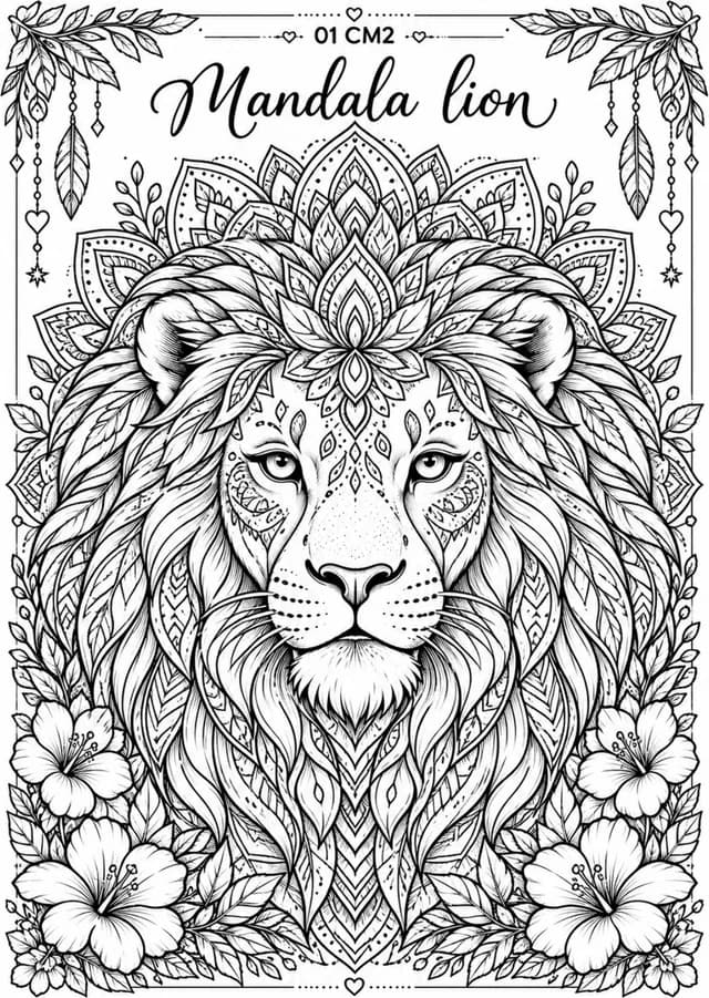 Aperçu du coloriage Mandala lion