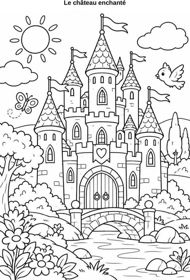 Aperçu du coloriage Le château enchanté