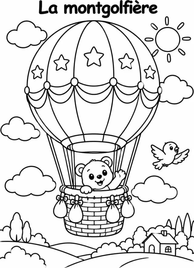 Aperçu du coloriage Montgolfière